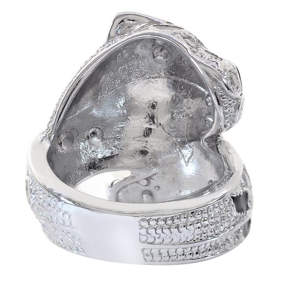 1.00 Carat Diamonds & Black Enamel Panther Ring - Picture 4 of 5